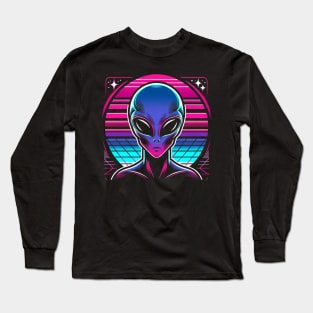 Synthwave alien Long Sleeve T-Shirt